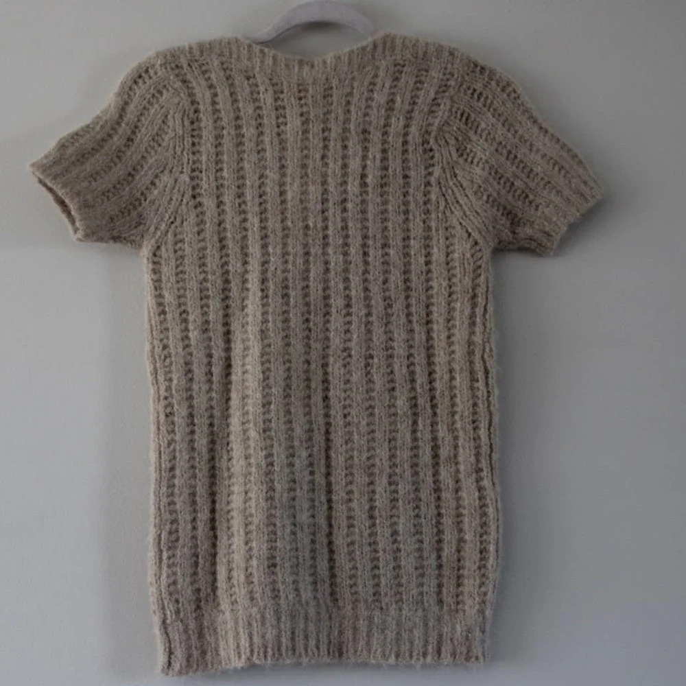 NWT Bonpoint Girls‎ Short Sleeve Tunic Pullover Sweater Alpaca Wool Cream 12